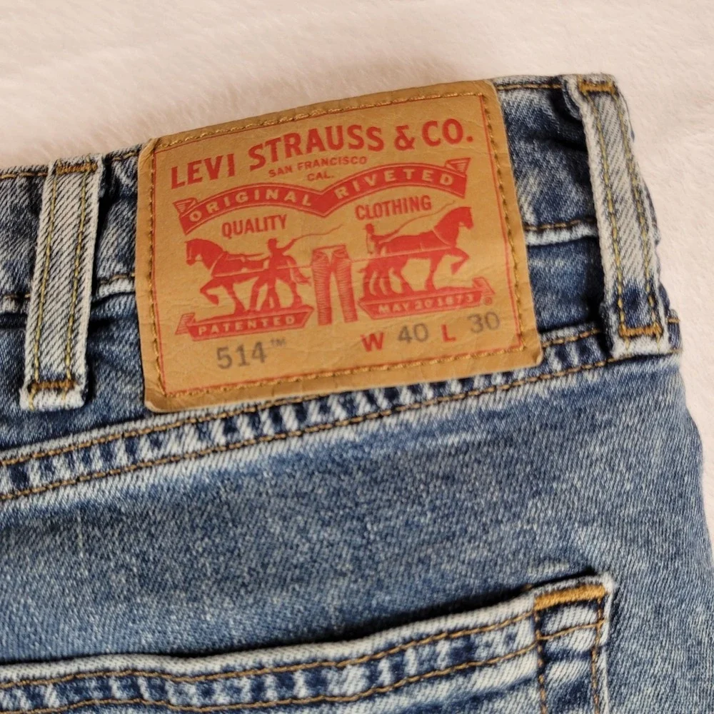 Levi Strauss & Co 514 Denim Collection Straight Blue Wash Jeans Men W40 L30
